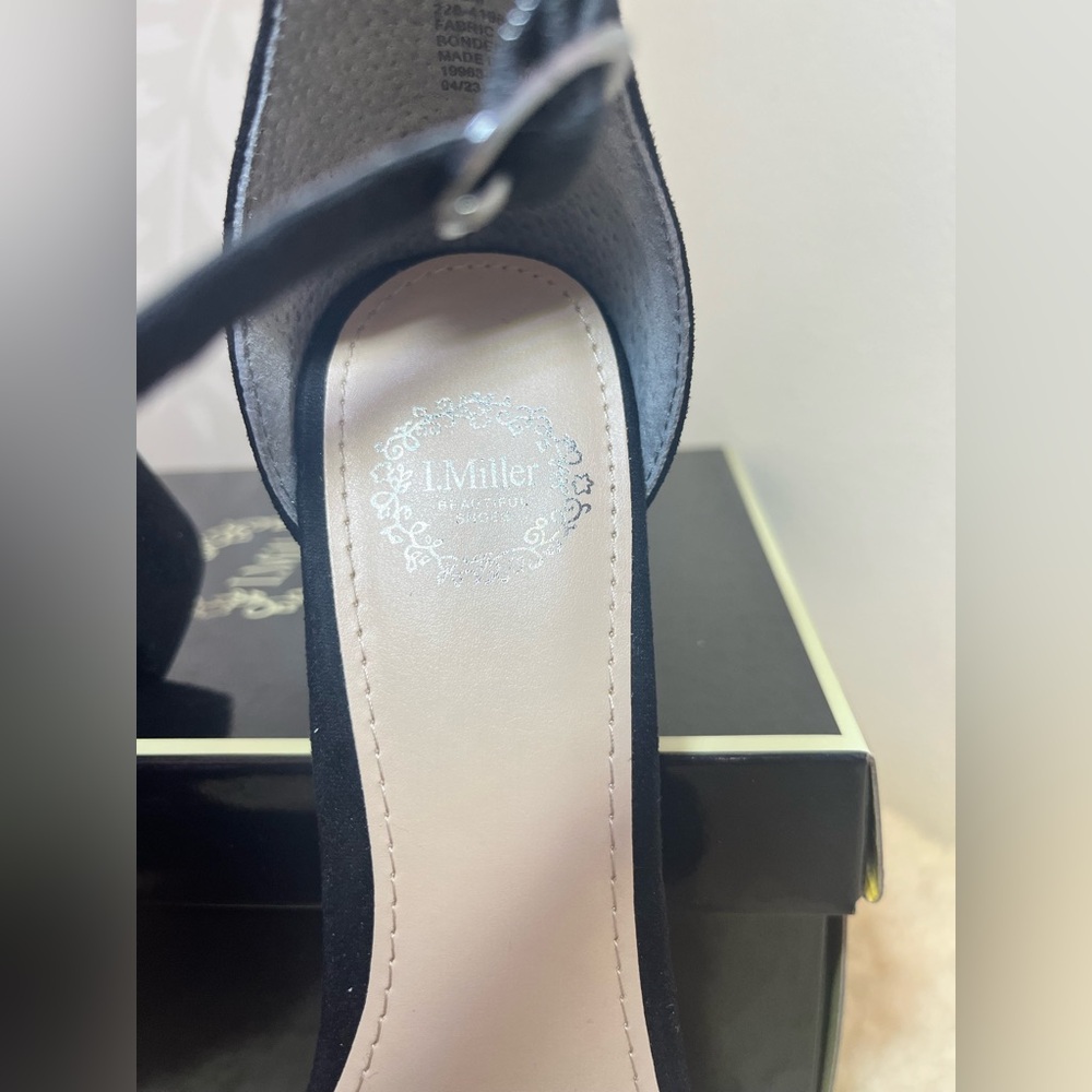 I Miller Black Open Toe Block Heel Pumps Sz Im Emily Size 6.5M - Picture 4 of 7